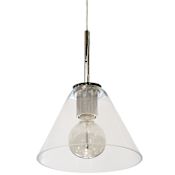 Dainolite Roswell 9" Wide Mini Pendant Polished Chrome / Clear