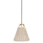 Dainolite Shenandoah 13" Wide Pendant Natural / Aged Brass
