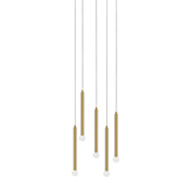 Dainolite Sanya 5 Light 24" Wide Multi Light Pendant Aged Brass