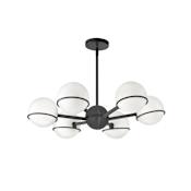 Dainolite Sofia 6 Light 28" Wide Chandelier Matte Black
