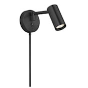 Dainolite Stanly 6" Tall Plug-In Wall Sconce with Cylinder Shade Matte Black