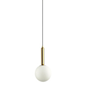 Dainolite Tara 6" Wide Mini Pendant Aged Brass / White