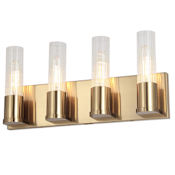 Dainolite Tube 4 Light 18" Wide Vanity Light Aged Brass