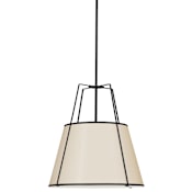 Dainolite Trapezoid 18" Wide Pendant Black / Cream