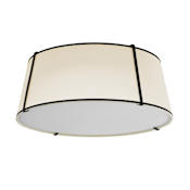 Dainolite Trapezoid 4 Light 22" Wide Semi-Flush Drum Ceiling Fixture Black / Cream