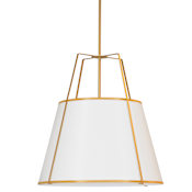 Dainolite Trapezoid 3 Light 24" Wide Pendant Gold / White