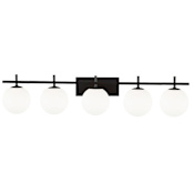 Dainolite Vivaldi 5 Light 41" Wide Bathroom Vanity Light Matte Black