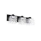 Dainolite Veda 3 Light 23" Wide Vanity Light Matte Black / Clear