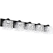 Dainolite Veda 5 Light 39" Wide Vanity Light Matte Black / Clear