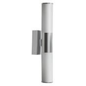 Dainolite 2 Light 20" Tall LED Bath Bar with White Glass Shades Brushed Nickel / White