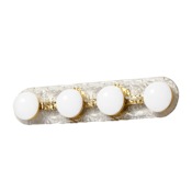 Dainolite Velma 4 Light 28" Wide LED Vanity Light Clear / Aged Brass