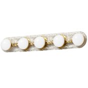 Dainolite Velma 5 Light 35" Wide LED Vanity Light Clear / Aged Brass