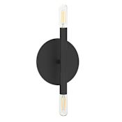Dainolite Wand 2 Light 9" Tall Wall Sconce Matte Black