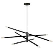 Dainolite Wand 8 Light 50" Wide Sputnik Chandelier Matte Black
