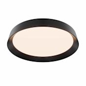 DALS Lighting Aurora 12" Wide Flush Mount Drum Ceiling Fixture Black