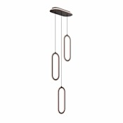 DALS Lighting Atom 17" Wide Switchable Color Temperature LED Suspension Triple Pendant Light Black