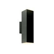 DALS Lighting 12" Tall 2 Light LED Outdoor Wall Sconce with Adjustable Beam Options Black