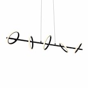 DALS Lighting Olympia 42" Wide LED Abstract Linear Chandelier Black