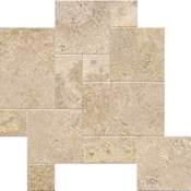Daltile Travertine Collection - Random Versailles Mosaic Wall & Floor Tile - Textured Travertine Visual Mendocino