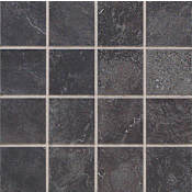 Daltile Continental Slate - 3" x 3" Square Floor and Wall Tile - Unpolished Visual - Sold by Sheet (2 SF/Sheet) Asian Black