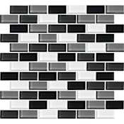Daltile Color Wave - 1" x 2" Rectangle Wall Tile - Glossy Visual - Sold by Sheet (1 SF/Sheet) Evening Mixer