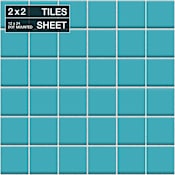 Daltile Keystones - 2" x 2" Square Mosaic Wall Tile - Unpolished Tile Visual - Sold by 2.13 SF/Sheet) Aegean