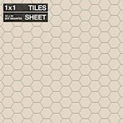 Daltile Keystones - 1" x 1" Hexagon Floor and Wall Tile - Unpolished Visual - Sold by Sheet (1.75 SF/Sheet) Almond