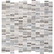 Daltile Limestone - 1" x 1" Rectangle Floor and Wall Tile - Honed Visual - Sold by Sheet (1 SF/Sheet) Chenille White / Silver Screen