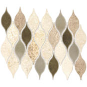 Daltile 13" x 10" Lumia Leaf Stone Decorative Accent - Sold by Sheet (0.68 SF per Sheet) Leaf Beige