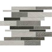 Daltile Ironcraft - 12" x 15" Rectangle Floor and Wall Tile - Light Polished Visual - Sold by Sheet (1 SF/Sheet) Gray Black