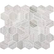 Daltile Limestone - 2" x 2" Hexagon Floor and Wall Tile - Honed Visual - Sold by Sheet (1 SF/Sheet) Chenille White