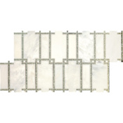 Daltile Lavaliere - 9" x 15" Sheet Varied Deco Mosaic Wall Tile - Light Polished Marble Visual - Sold by Sheet First Snow / Antique Mirror