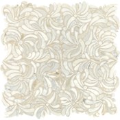 Daltile Lavaliere - 12" x 11" Sheet Varied Deco Mosaic Floor and Wall Tile - Honed Marble Visual - Sold by Sheet Calacatta Gold