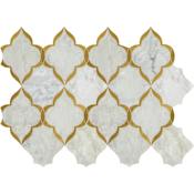 Daltile Sample Only of LVKAPALIMS1P Carrara White / Brass