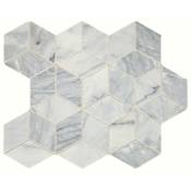 Daltile Sublimity - 11-5/16" x 13-1/2" Cubed Mosaic Floor and Wall Tile - Honed Marble Visual - Sold by Sheet (0.8 SF/Sheet) Cirrus Storm
