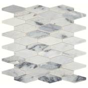 Daltile Sublimity - 11" x 12" Geometric Mosaic Floor and Wall Tile - Honed Marble Visual - Sold by Sheet (0.87 SF/Sheet) Cirrus Storm