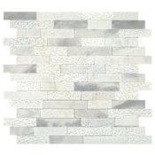 Daltile Minute Mosaix - 12" x 13-3/16" Linear Mosaic Wall Tile - Honed Marble Visual - Sold by Sheet (1 SF/Sheet) Stormy Mist