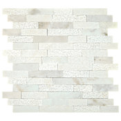 Daltile Minute Mosaix - 12" x 13-3/16" Linear Mosaic Wall Tile - Honed Marble Visual - Sold by Sheet (1 SF/Sheet) Daphne White