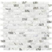 Daltile Marble - 1" x 1" Rectangle Floor and Wall Tile - Polished Visual - Sold by Sheet (1 SF/Sheet) Venetian Calacatta