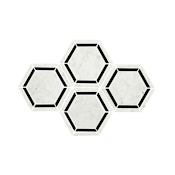 Daltile Marble - 10" x 12" Hexagon Floor and Wall Tile - Polished Visual - Sold by Sheet (0.85 SF/Sheet) Black / White Blend