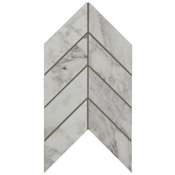 Daltile Marble Attache Lavish - 2" x 5" Chevron Mosaic Floor and Wall Tile - Polished Marble Visual - Sold by Carton (5.63 SF/Carton) Pearl Arabesque