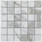 Daltile Marble Attache - 2" x 2" Square Wall Tile - Unpolished Visual - Sold by Sheet (1 SF/Sheet) Calacatta