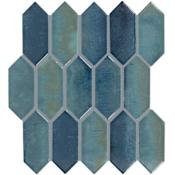 Daltile Miramo - 12" x 12" Diamond Wall Tile - Glossy Visual - Sold by Sheet (0.73 SF/Sheet) Aqua