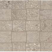 Daltile Museo - 3" x 1" Varied Basketweave Mosaic Floor and Wall Tile - Unpolished Concrete Visual - SAMPLE Natural Gray