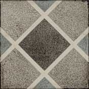 Daltile Quartetto - 8" x 8" Encaustic Floor and Wall Tile - Unpolished Visual - Sold by Sheet (0.43 SF/Sheet) Cool Rombo