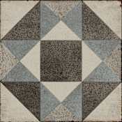Daltile Quartetto - 8" x 8" Encaustic Floor and Wall Tile - Unpolished Visual - Sold by Sheet (0.43 SF/Sheet) Cool Figura
