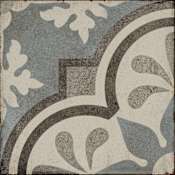 Daltile Quartetto - 8" x 8" Encaustic Floor and Wall Tile - Unpolished Visual - Sold by Sheet (0.43 SF/Sheet) Cool Fiore