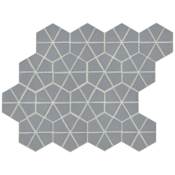 Daltile Revalia Remix - 6" x 6" Geometric Wall Mosaic Tile - Glossy Ceramic Visual - Sold by Sheet (1 SF/Sheet) Gray