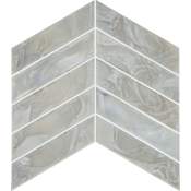 Daltile Starcastle - 12" x 13" Specialty Chevron Wall Mosaic Tile - Satin Glass Visual - Sold by Sheet (0.85 SF/Sheet) Galactic