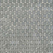 Daltile Metallica - 1" x 1" Penny Mosaic Wall Tile - Polished Metal Visual Brushed Stainless Steel
